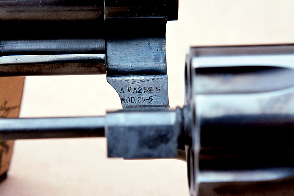 The Model 25-5 chambered in 45 Colt is a desirable sixgun.